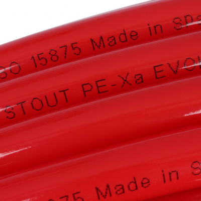 Труба из сшитого полиэтилена STOUT PEX с кислородным слоем, красная, 20х2,0 (бухта 500 метров)