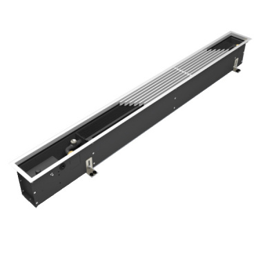 Внутрипольный конвектор VARMANN Qtherm Slim 200х105х1400 (решетка из полированной нержавеющей стали) правое подключение