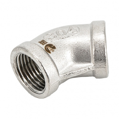 Отвод NewKey резьбовой вр/вр 45° нержавеющий, AISI304 DN15 (1/2), (CF8), PN16