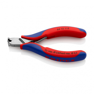 Кусачки KNIPEX торцевые для электроники, без фаски, 115 мм, 2-комп ручки
