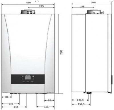 Котел газовый Baxi ECO NOVA 1. 24F настенный/одноконтурный/турбированный