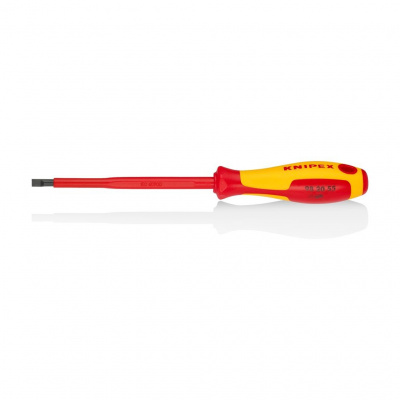 Отвёртка VDE KNIPEX шлицевая плоская SL 5.5x1.0x125 мм, длина 232 мм, диэлектрическая