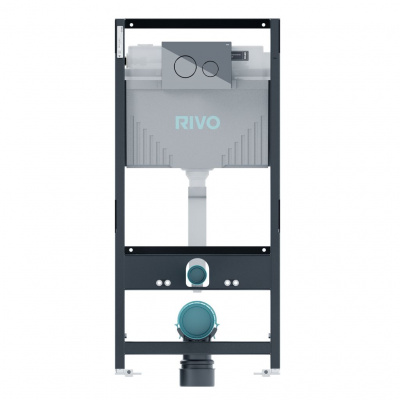 Инсталляция для унитаза со сливным баком RIVO Set A + Панель смыва RIVO Touch Neo Хром глянцевый