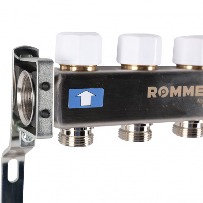 Коллектор из нержавеющей стали с расходомерами ROMMER 4 выхода