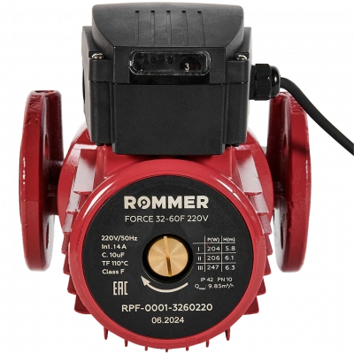 Насос циркуляционный фланцевый ROMMER RPF трехскоростной 32-60F 220V