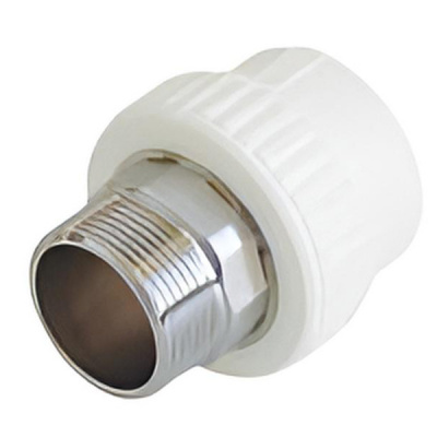 Муфта комбинированная Kalde 25x3/4 с наружной резьбой с выпуском для полипропиленовых труб под сварку (цвет белый)