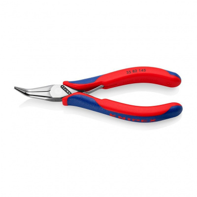 Длинногубцы KNIPEX захватные для электроники, круглые губки 45°, 145 мм, 2-комп ручки
