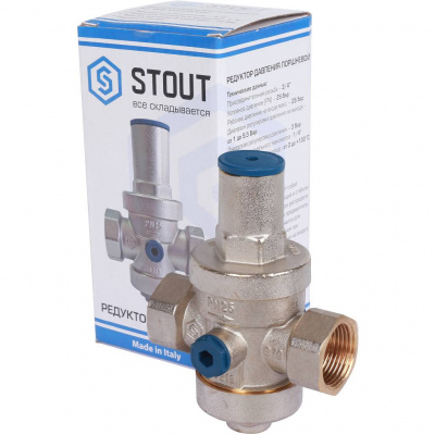 Редуктор давления STOUT PN25 вн/вн 3/4 с выходом под манометр