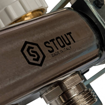 Коллектор из нержавеющей стали в сборе с расходомерами STOUT 10 выходов