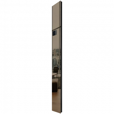 Дизайн-конвектор STOUT LUNA 225x2200 прав 1.6 кВт шнур RAL9005 Mirror bronze BI