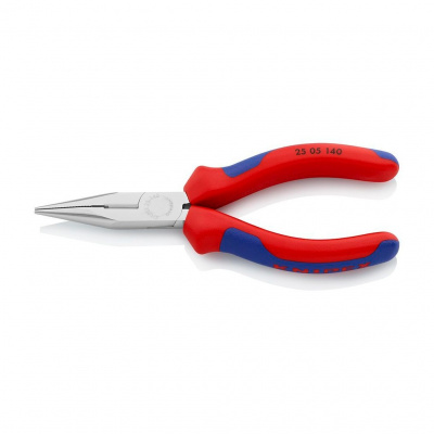 Длинногубцы KNIPEX с режущими кромками, 140 мм, хром, 2-комп ручки