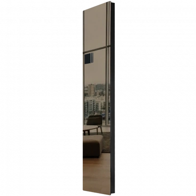 Дизайн-конвектор STOUT LUNA 300x1400 прав 0.9 кВт шнур RAL9005 Mirror bronze BI