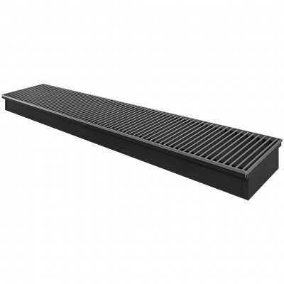 Внутрипольный конвектор ROMMER RCN1-1000 80х200х1200 (Решётка роликовая, анодированный алюминий) универсальное подключение