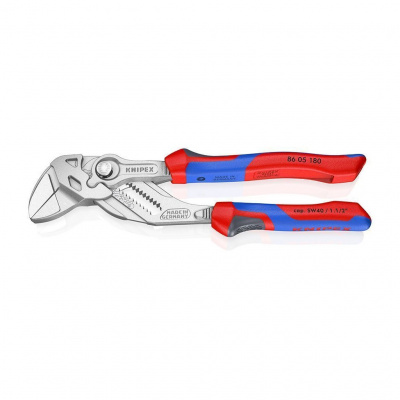 Клещи KNIPEX переставные-гаечный ключ, зев 40 мм, длина 180 мм, хром, 2-комп ручки, SB