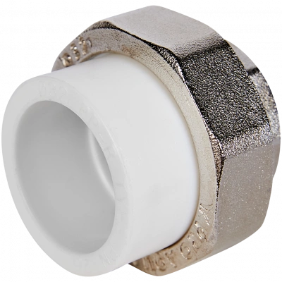 Муфта комбинированная Pro Aqua d=32-1 PP-R разъемная (американка) ВР Белая