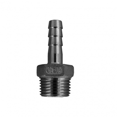 Штуцер NewKey елочка нержавеющий, AISI304 DN15x10mm (1/2x10mm), (CF8), PN16