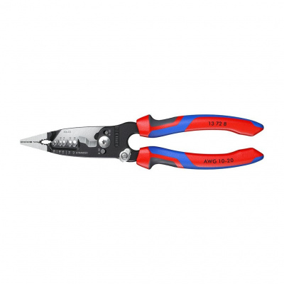 Клещи KNIPEX электромонтажные, 7-в-1, американская модель, зачистка 18-10 AWG (1-жил) and 20-12 AWG (многожил), рез: диаметр 15 мм 1/2, 200 мм, 2-комп ручки
