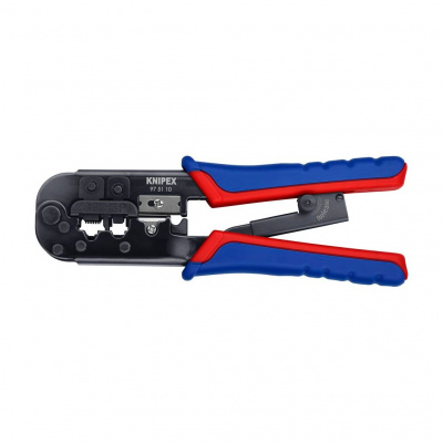 Пресс-клещи KNIPEX для штекеров RJ, 2 гнезда, RJ 11/12 (6-pin), RJ 45 (8-pin), 190 мм
