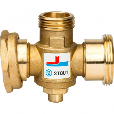 Термостатический смесительный клапан STOUT SVM-0050 G 1 1/2M-G 1 1/2F-G 1 M 70°С