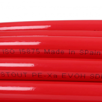 Труба из сшитого полиэтилена STOUT PEX с кислородным слоем, красная, 20х2,0