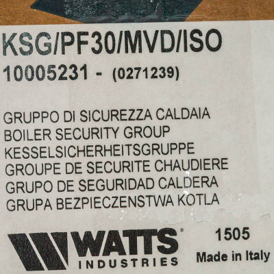 Группа безопасности в теплоизоляции Watts KSG/PF30/ISO 3 бар