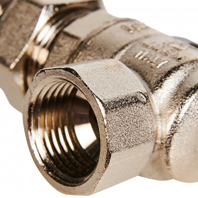 Кран шаровой полнопроходной угловой с американкой STOUT ВР/НР ручка бабочка 1/2