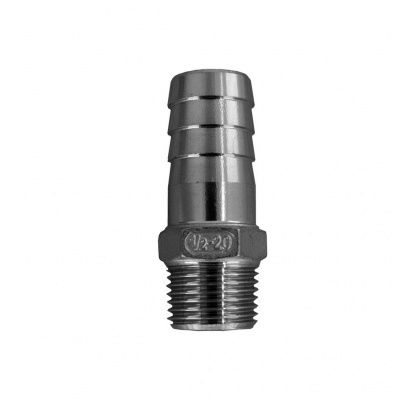 Штуцер NewKey елочка нержавеющий, AISI304 DN15x20mm (1/2x20mm), (CF8), PN16