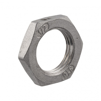 Контргайка NewKey 6-гранная нержавеющая, AISI316 DN15 (1/2), (CF8M), PN16