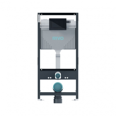 Инсталляция для унитаза со сливным баком RIVO Set A + Панель смыва RIVO Touch Line Черный глянцевый