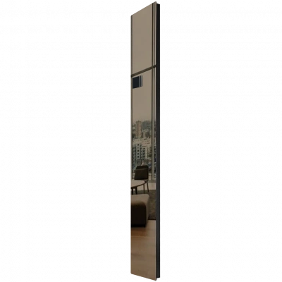 Дизайн-конвектор STOUT LUNA 225x1800 прав 1.25 кВт шнур RAL9005 Mirror bronze BI