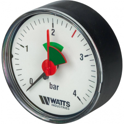 Манометр аксиальный WATTS 63 мм 1/4 давление 4 бар