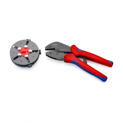 Пресс-клещи KNIPEX MultiCrimp с магазином для смены плашек, 3 сменные плашки, 250 мм