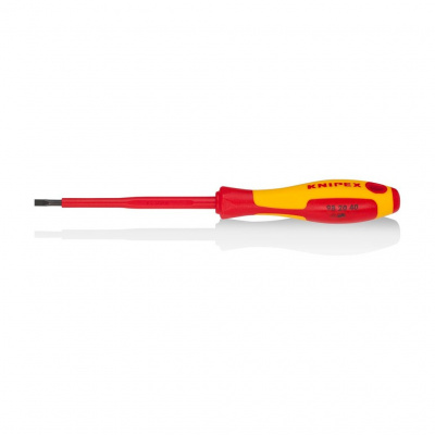 Отвёртка VDE KNIPEX шлицевая плоская SL 4.0x0.8x100 мм, длина 202 мм, диэлектрическая