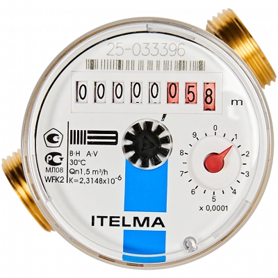 Счетчик холодной воды ITELMA (Ду=15мм, L=80мм, Qном=1,5 м3/ч)