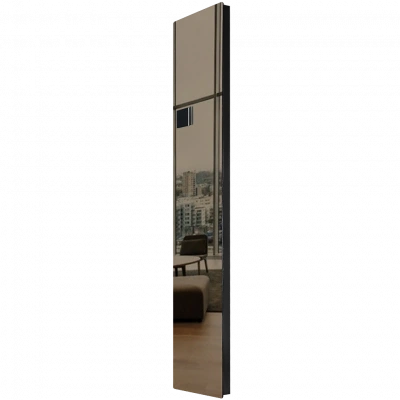 Дизайн-конвектор STOUT LUNA 300x1600 прав 1.1 кВт шнур RAL9005 Mirror bronze BI