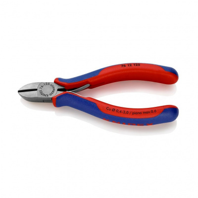 Бокорезы KNIPEX электромеханика, пружина, 125 мм, фосфатированные, 2-комп ручки