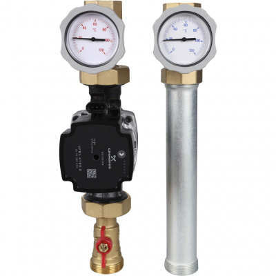 Насосная группа Meibes V-UK 1 1/4 c насосом Grundfos UPM3 Hybrid 32-70,без смесителя, подающая линия слева