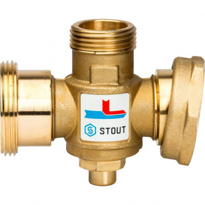 Термостатический смесительный клапан STOUT SVM-0050 G 1 1/2M-G 1 1/2F-G 1 M 70°С