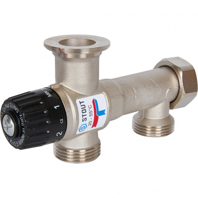 Насосно-смесительный узел STOUT SDG-0120 с термостатическим клапаном 20-55°C, без насоса