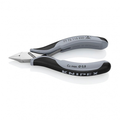 Бокорезы KNIPEX для электроники ESD, острая маленькая головка, 115 мм, 2-комп антистатические ручки
