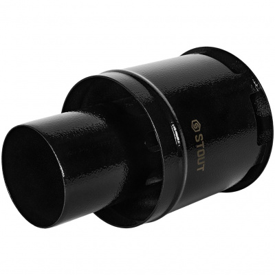 Оголовок STOUT вертикальный с ветрозащитой сварной традиц. D80(п) ЧЕРНЫЙ узкий