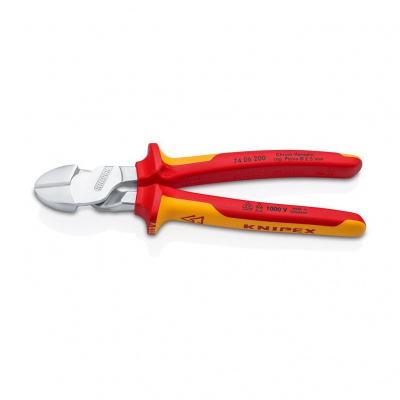 Бокорезы KNIPEX особо мощные VDE, 200 мм, хром, 2-комп диэлектрические ручки