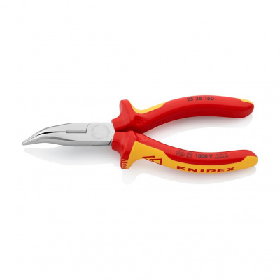 Длинногубцы KNIPEX с режущими кромками VDE, губки 40°, 160 мм, фосфатированные, 2-комп ручки